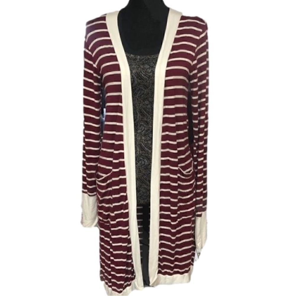 Stripe Midi Open Cardigan 